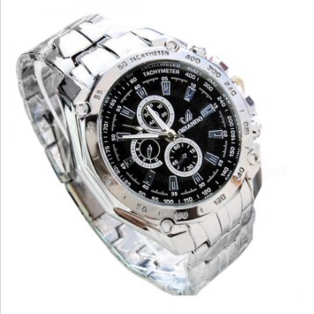 Mens Quartz Stainless Steel Watch, NEW